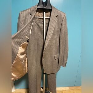 Vintage Yves Saint Laurent Mod 100% Wool Striped suit Sz 40R